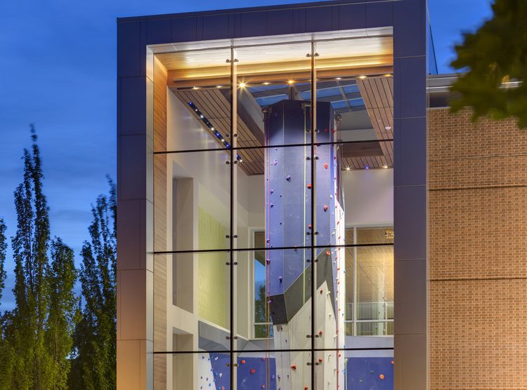 Architectural lighting at University of Portland Beauchamp Recreation and Wellness Center