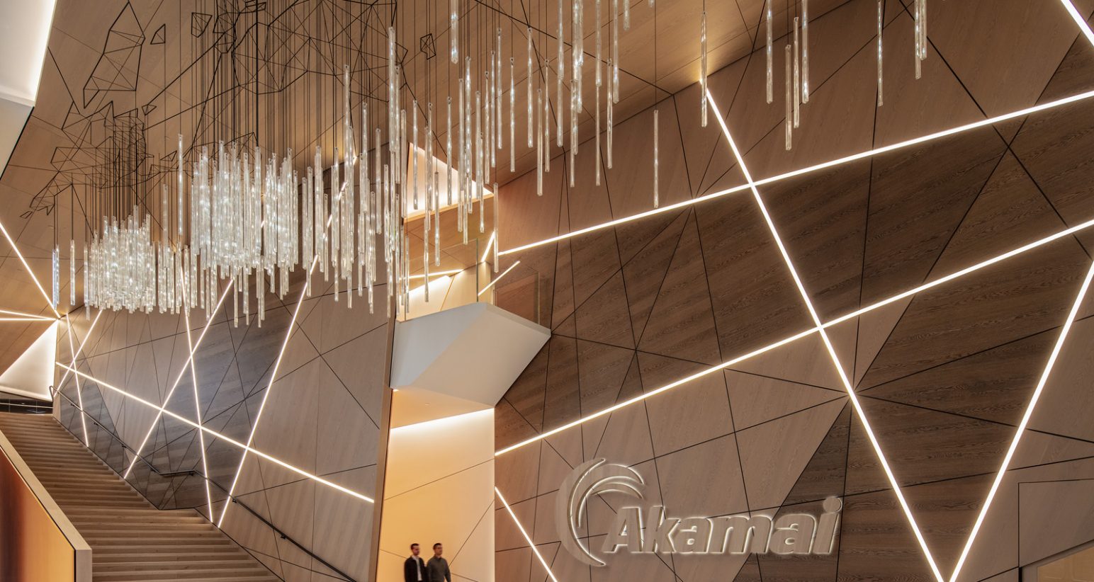 Akamai Technologies lobby and light installation