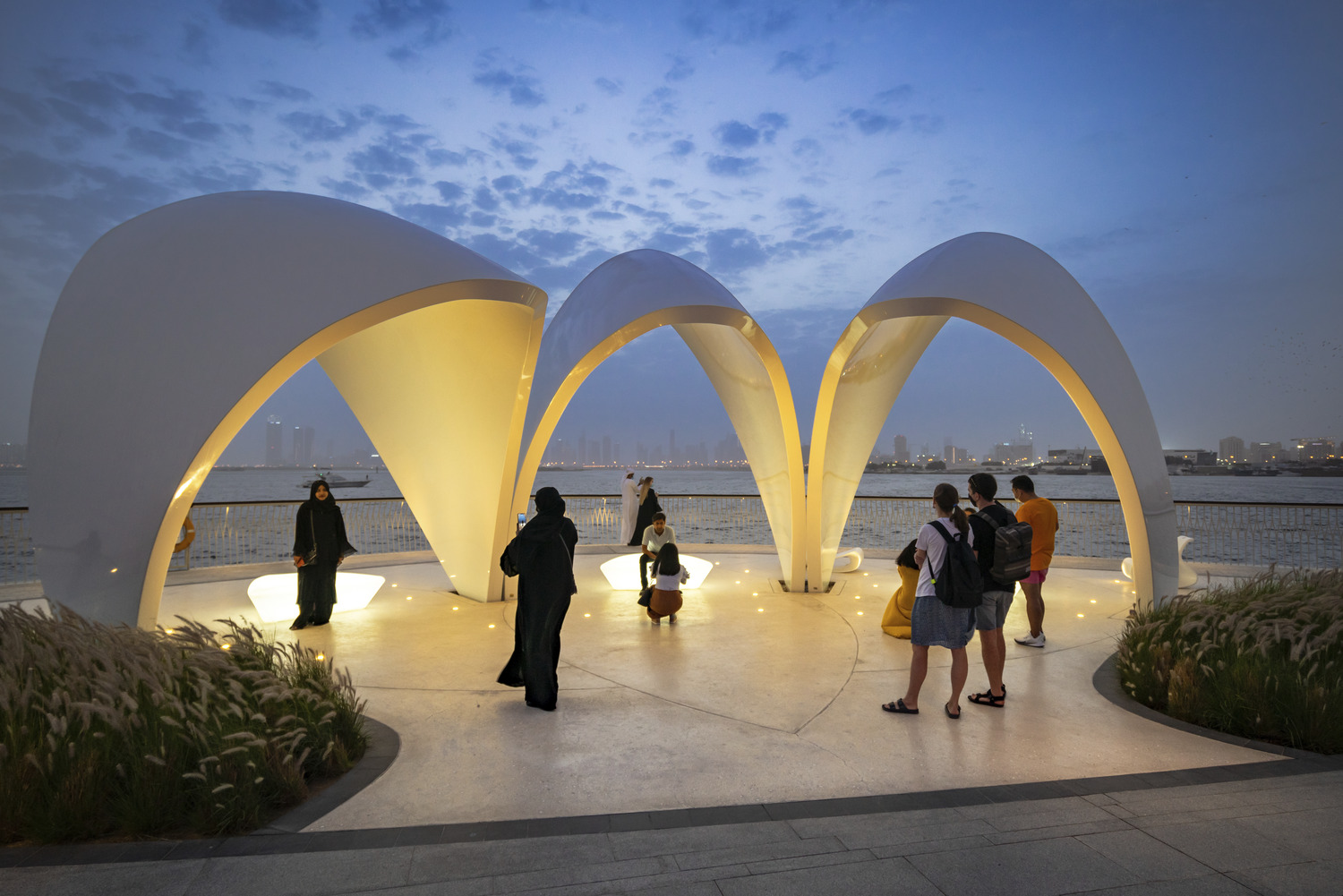 Architectural lighting at Dubai Creek Harbor
