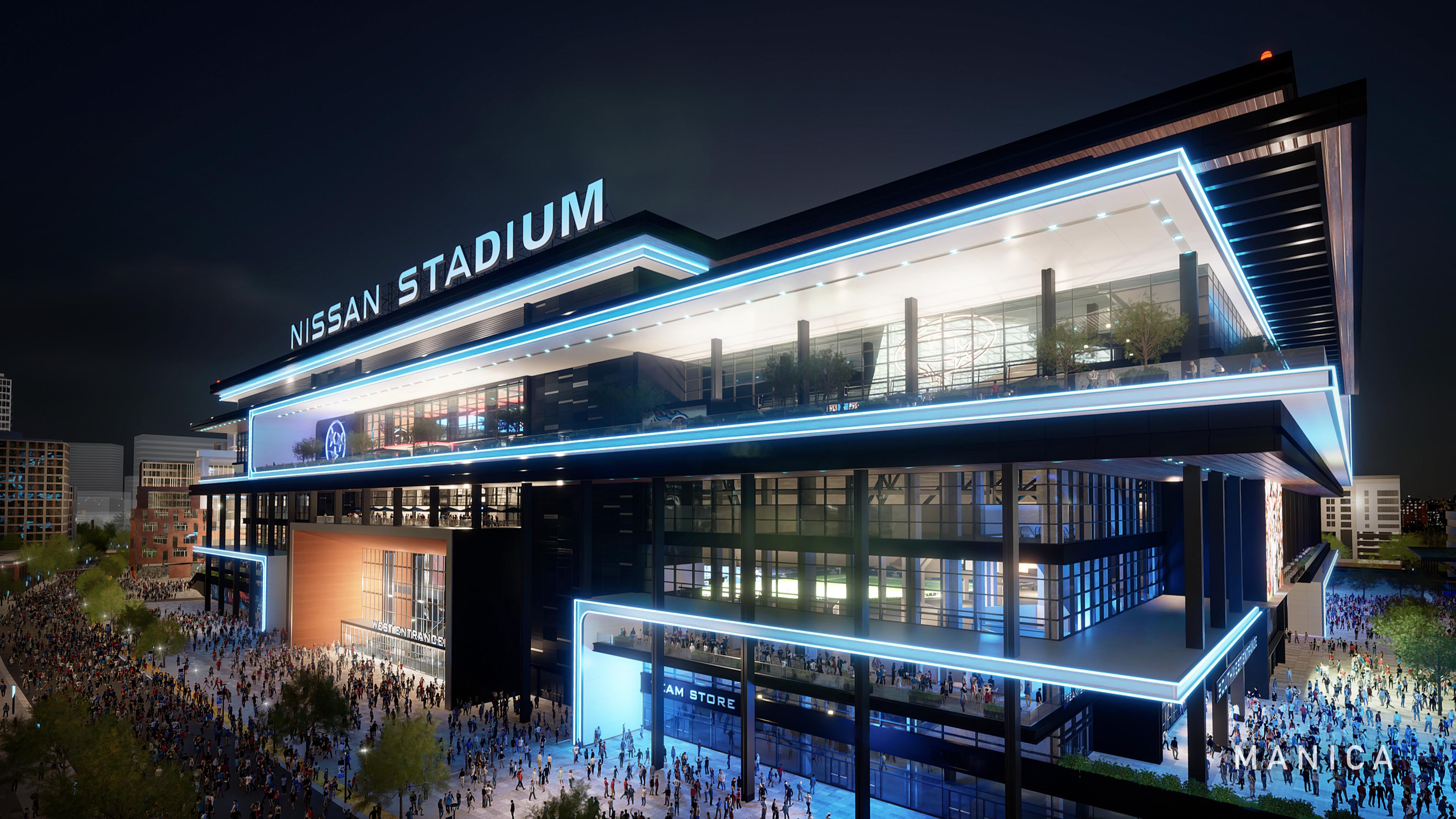 Titans New Nissan Stadium Rendering at night